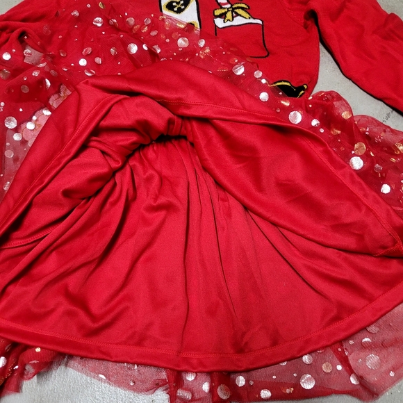 New! Girls' Christmas Santa Sweater Dress - Red - Picture 10 of 12